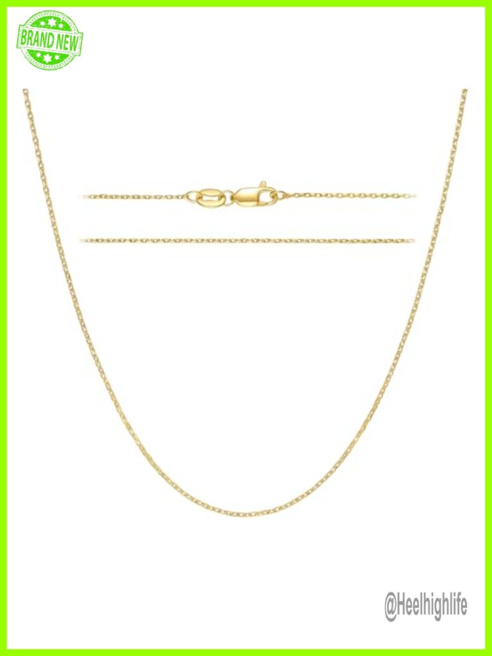 14K Gold Plated Cable Chain Necklace Womens Anchor Link Layering